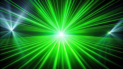 Fototapeta premium Depth of field abstract colourful green laser show light in night