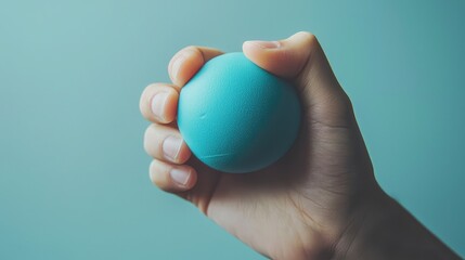 Hand Holding a Stress Ball Close Up