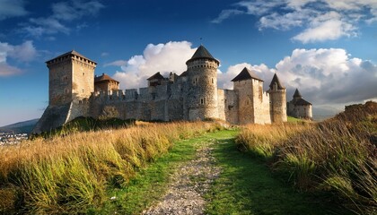 Fototapeta premium Tales of knights and princesses in castle lore.