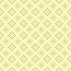 diamonds from hand drawn squares. vector seamless pattern. folk decorative art. yellow green repetitive background. geometric fabric swatch. wrapping paper. continuous textile design template