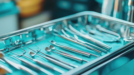 Neatly Arranged Medical Instruments on a Tray