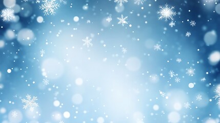 Fototapeta premium Winter Wonderland Blue Sky Snowflake Background