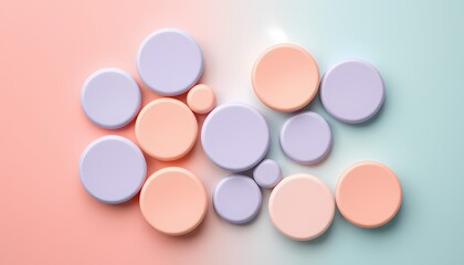 Abstract pastel background with colorful circles. Perfect for presentations, website backgrounds, or social media posts.