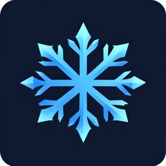 Stylized snowflake icon on a dark background, symbolizing winter and cold weather.