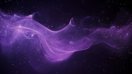 Fototapeta premium Purple Cosmic Nebula With Glittering Stars