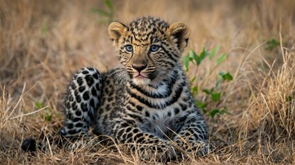 Obraz premium image of leopard cub tanzania africa