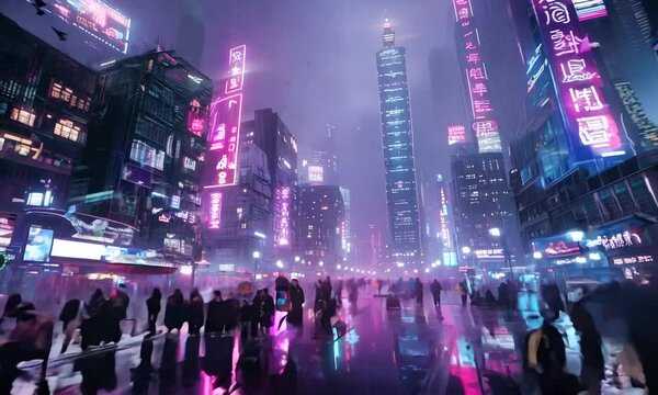 futuristic cyberpunk city