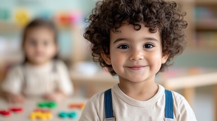 Curious Toddlers Engaging in Educational Activities at a Learning Corner for Early Childhood Development