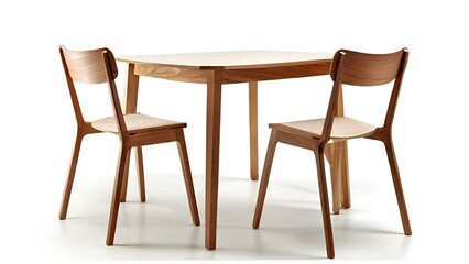 A wooden table surrounded by four chairs, creating a cozy dining or gathering space.