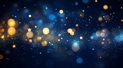 Abstract Blue and Gold Bokeh Background