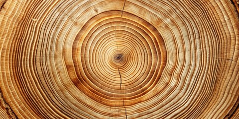 Fototapeta premium A close-up of the concentric rings in a tree trunk, revealing a history etched in wood. The rings are a testament to the passage of time, each one representing a year of growth.