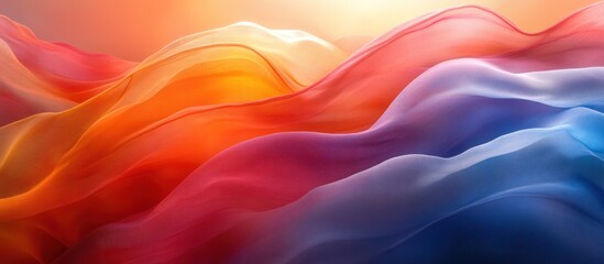 Fototapeta premium Abstract background with colorful wavy fabric.