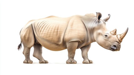 Fototapeta premium A rhino is standing on a white background