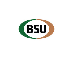 BSU logo design vector template. BSU