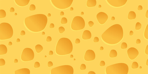 cheese texture seamless pattern vector graphic illustration background with holes yellow flat design cartoon