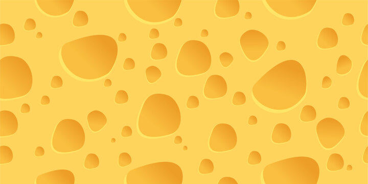 cheese texture seamless pattern vector graphic illustration background with holes yellow flat design cartoon