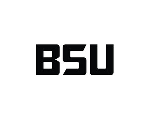 BSU logo design vector template. BSU