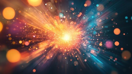 Fototapeta premium An abstract background with radiant beams of light emerging from the center, creating a vibrant, high-energy effect.