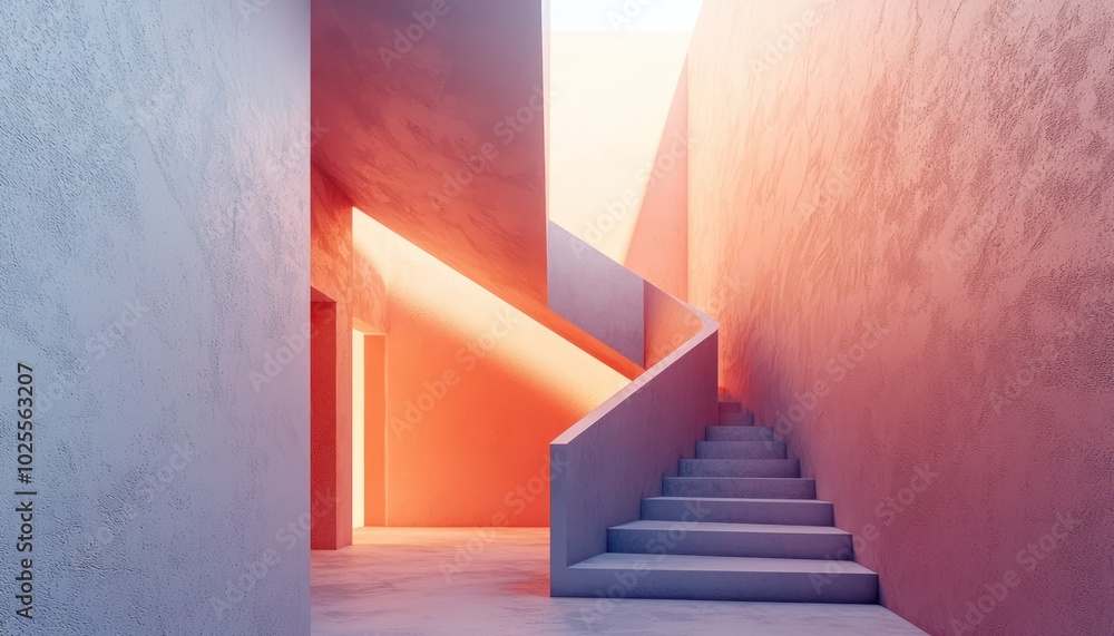 Poster sharp angles and a polished surface define this minimalist abstract 3d mock-up.