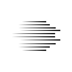 Horizontal speed lines for comic books. Manga, anime graphic speed striped texture. Horizontal fast motion lines for comic books. Vector illustration