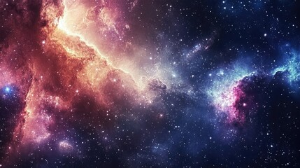 Obraz premium An abstract space-inspired background with stars, nebulae, and distant galaxies, evoking a sense of wonder and exploration.