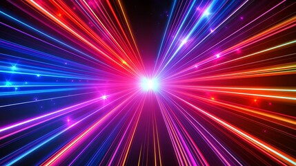 Abstract Neon Lights Speed Lines Background