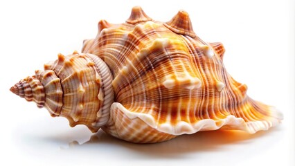 Obraz premium Detailed macro of sea shell on white background