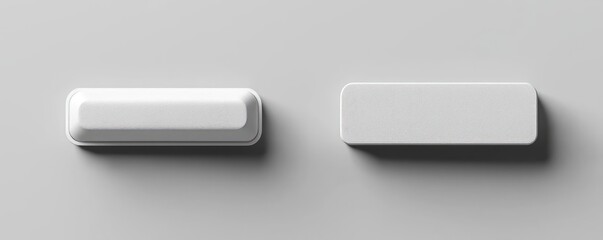 Grey background isolating a 3D mockup of a carton pill box, shown from front and side.