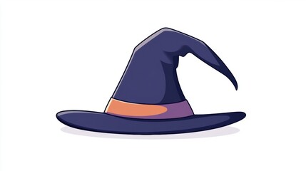 Cartoon character of witch hat. Halloween decoration elements.