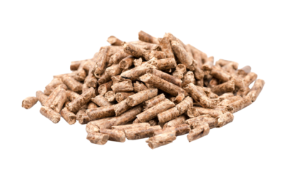 wood heating pellet isolated on white or transparent background	