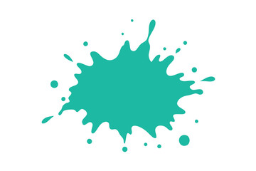 Aqua Teal paint splatter | vector on white background