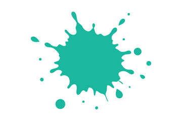 Aqua Teal paint splatter | vector on white background