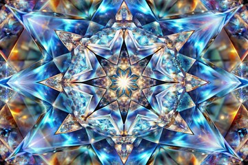 diamond structure star shape and kaleidoscope background panoramic