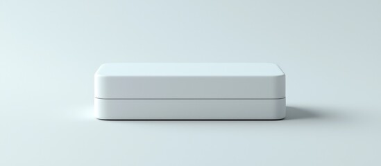 3D model of a closed white box with a magnetic closure and soft-touch surface.