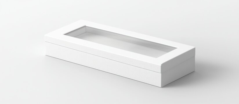 Sophisticated 3D white elongated box with a top clear window for upscale packaging.