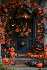 Obraz premium Pumpkins for home decoration, front yard decoration for Halloween