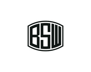 BSW logo design vector template. BSW