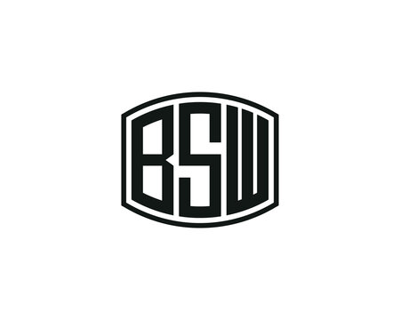 BSW logo design vector template. BSW