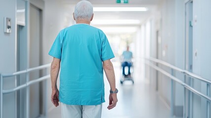 Senior Patient Receiving Physical Therapy for Rehabilitation and Recovery in a Well-Equipped Clinic