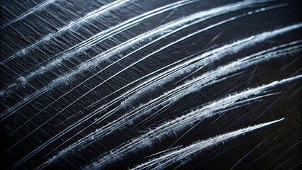 Distinct white scratch marks on black background