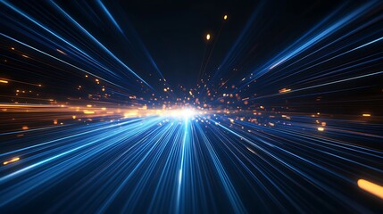 Obraz premium Abstract Blue and Orange Light Streaks