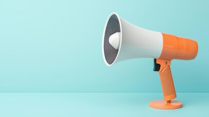 Minimalist design of a megaphone with echo lines, suitable for concepts related to broadcasting and alerts, broadcast, alert concept