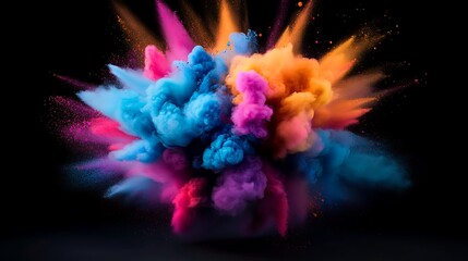 Obraz premium Abstract Colorful Explosion of Paint and Dust