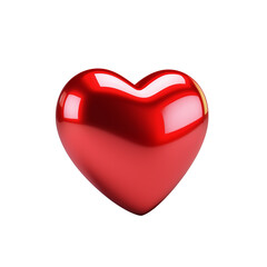 Fototapeta premium Shiny red heart symbol on a bright background for romantic occasions and celebrations