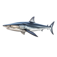 Fototapeta premium Realistic depiction of a shark swimming in ocean waters during daylight hours