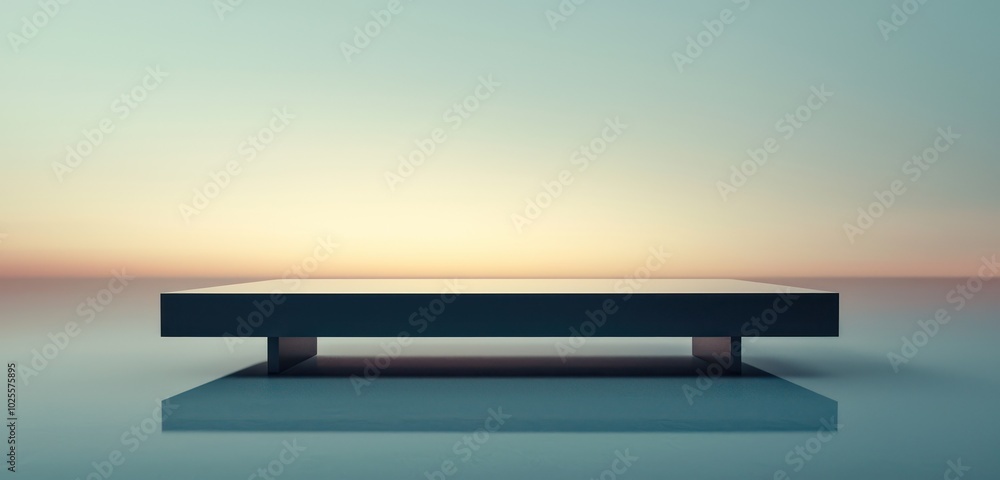 Aufkleber minimalist, sleek 3d t-bar display with angular design and light-toned reflections.
