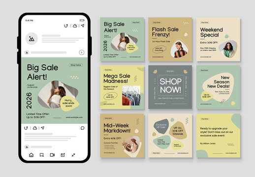 Big Sale Fashion Social Media Post Template