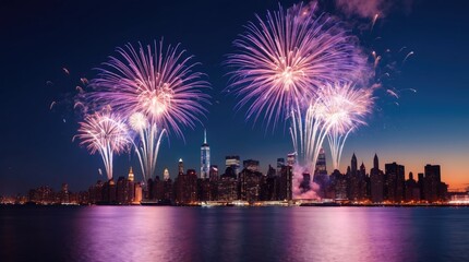 fireworks above the city generate ai