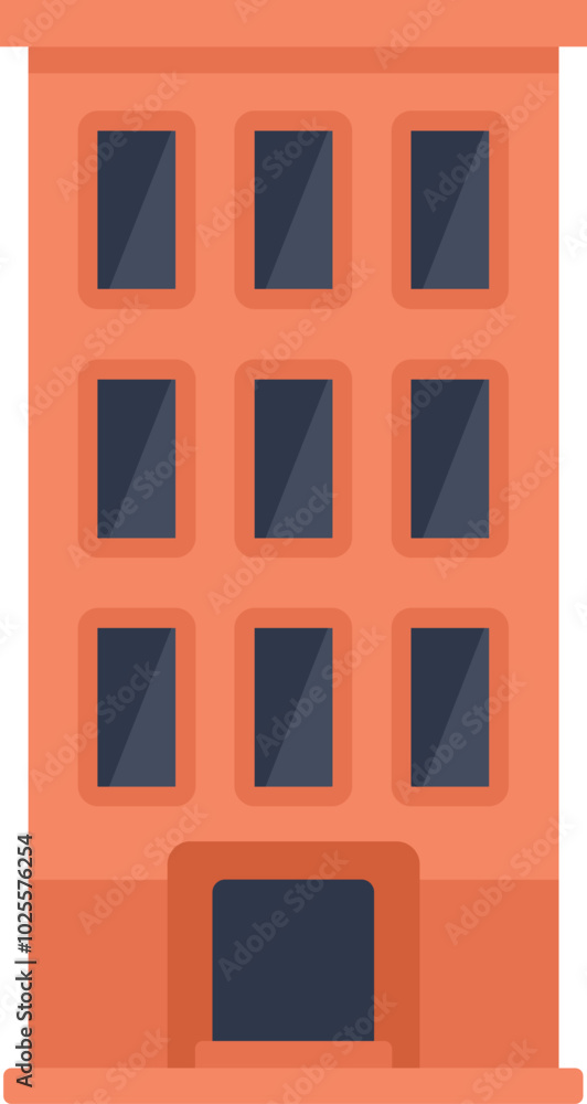 Poster illustration featuring a modern building with large windows, suitable for topics such as architectur