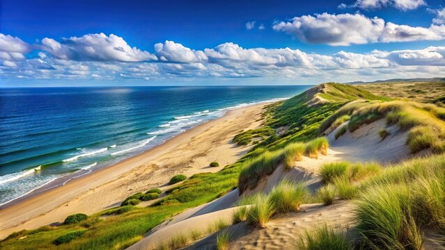 Dunes and Ocean landscape at Cape Cod National Seashore in Wellfleet at Eye Level